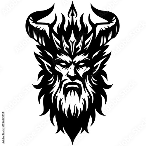 Silhouette of an angry devil