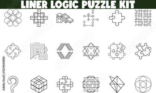 Liner Logic Puzzle Kit Brain Teasers, Games, and Designs