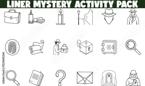 Detective Mystery Liner Activity Pack Clues, Case Files, Investigation