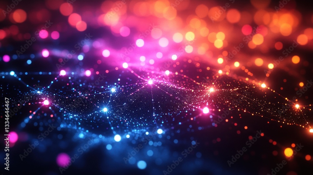 Fototapeta premium Global Network Connection Digital Visualization of Earth Map with Nodes and Lines for Technology and Business
