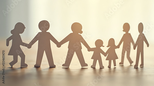 paper people holding hands