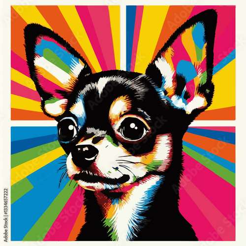 Chihuahua color print poster. Vector graphics. EPS.