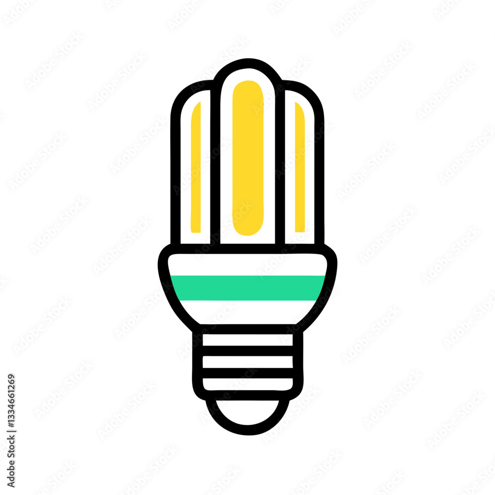 Energy saving light bulb icon representing energy saving, Smart technology Energy saving light bulb icon representing energy saving, Smart technology