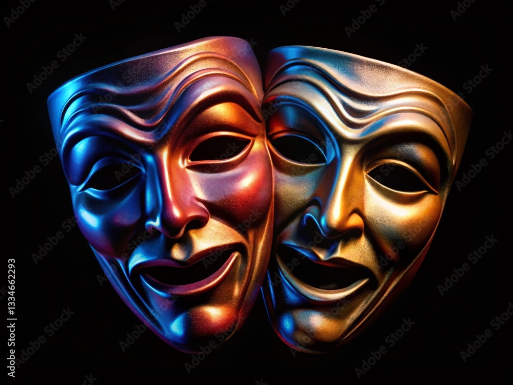 Silhouette Theatre Masks: Classic Comedy & Tragedy Drama Stage Props