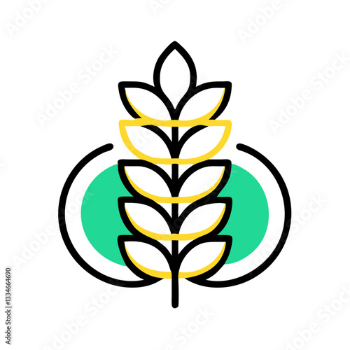 Organic grain icon symbolizing eco-friendly agriculture and sustainability