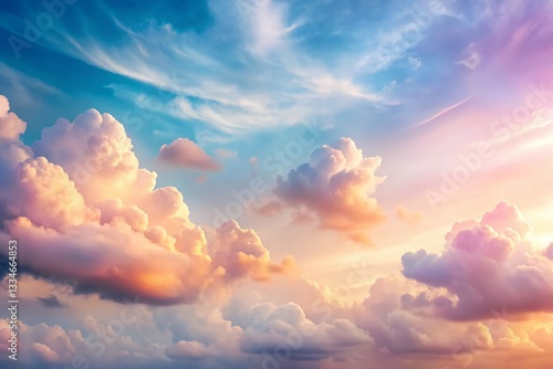 Soft Focus Open Sky: Dreamy Pastel Cloudscape Background