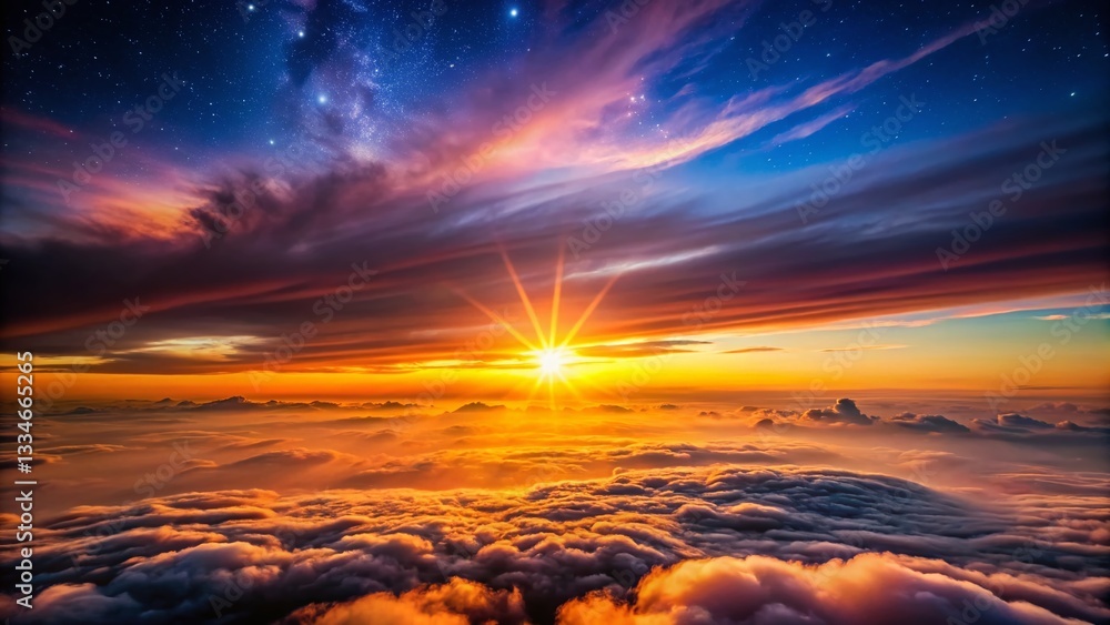 Soft Gradient Vivid Hues Sunrise Night Photography Stock Photo Soft Gradient Vivid Hues Sunrise Night Photography Stock Photo