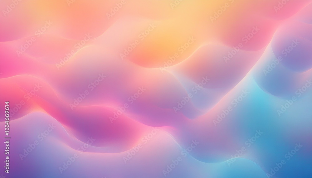 Fototapeta premium Dreamy Abstract Background in Soft Pastel Colors of Pink Blue Yellow Creating Calming Ethereal Atmosphere