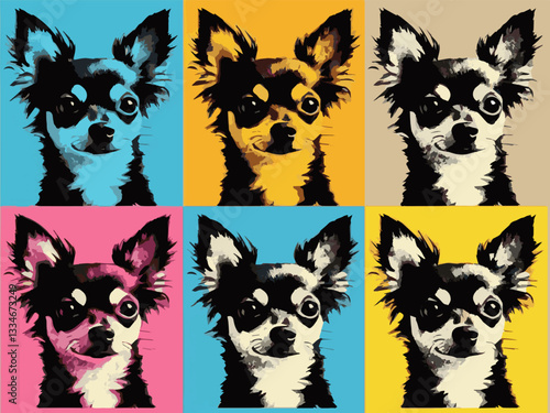 Chihuahua color print poster. Vector graphics. EPS.