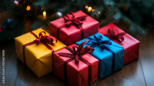 Wallpaper Mural Colorful gifts under Christmas tree. Torontodigital.ca