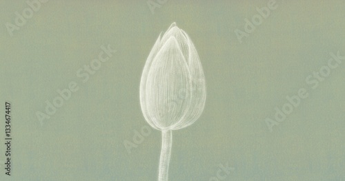 Lotus flower and leaf. nature art. drawing artwork. botanical background.	