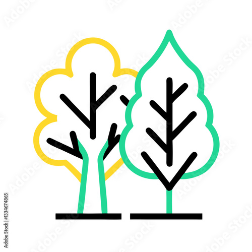 Tree icon symbolizing ecology and environmental conservation promoting sustainability