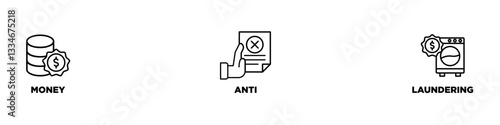 Mal banner web icon vector illustration concept of money anti laundering with icon of bank income security washing 