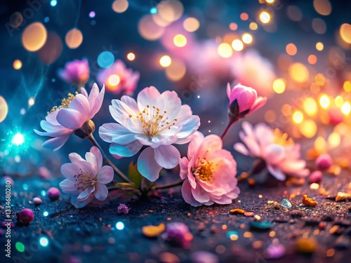 Spring Petals Night Bloom: Pastel Hues & Soft Light