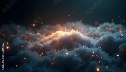 Mystical light textures of deep space nebula