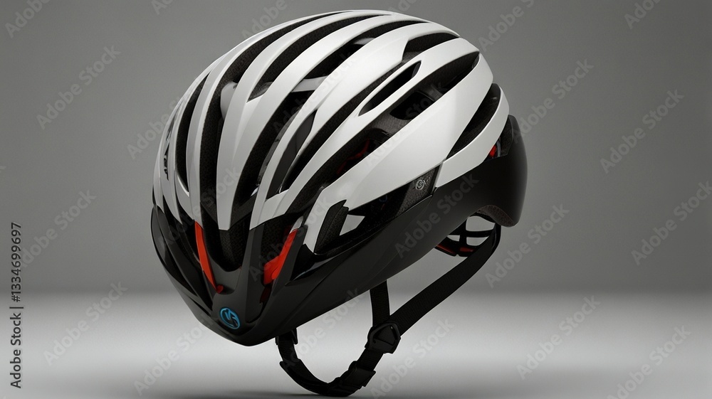 Fototapeta premium Modern 3D Bicycle Helmet: Safety Meets Style