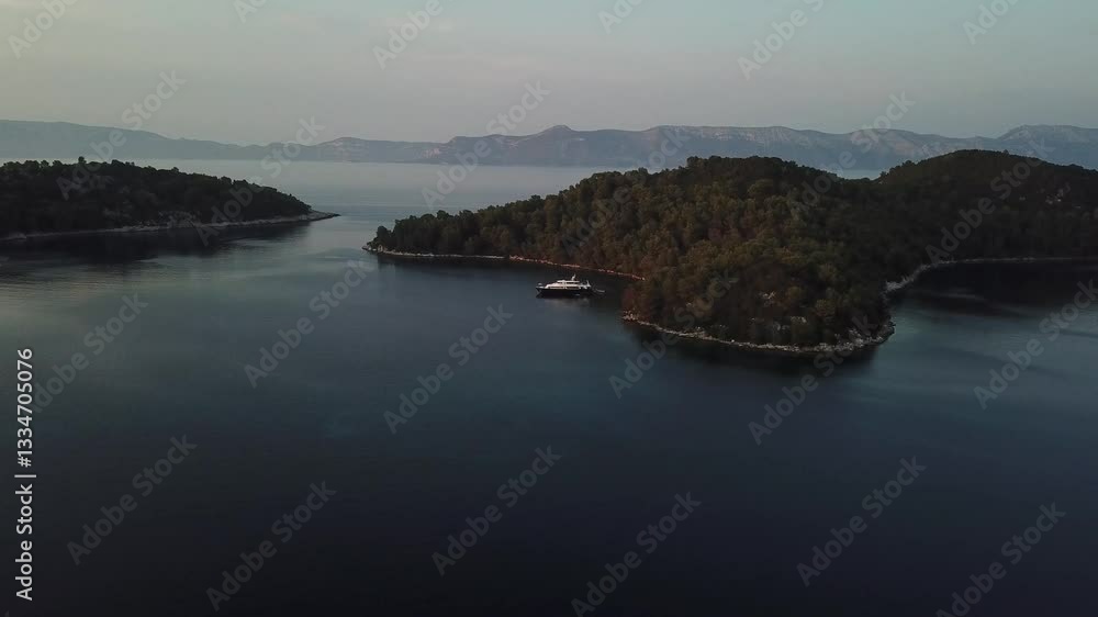 Luxury Eco-Resort Backdrop: Aerial Drone of Mlje Luxury Eco-Resort Backdrop: Aerial Drone of Mlje