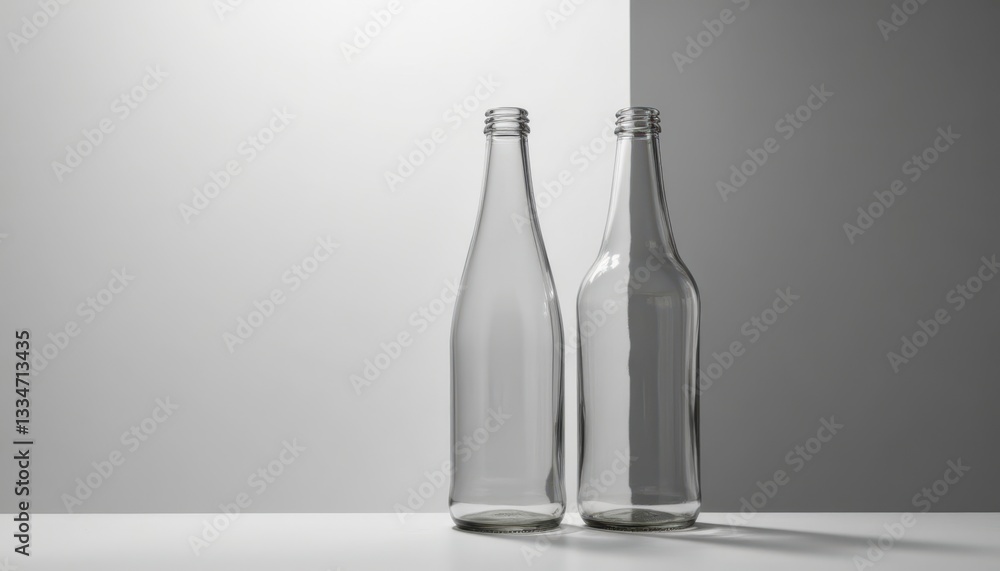 Abstract Layering: Design an image where bottles overlap slightly on a monochrome gradient backdrop, emphasizing the shapes and colors through transparency. Abstract Layering: Design an image where bottles overlap slightly on a monochrome gradient backdrop, emphasizing the shapes and colors through transparency.