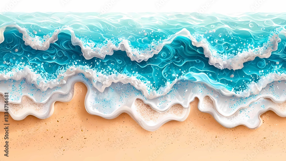 Fototapeta premium waves crashing on a sandy beach.