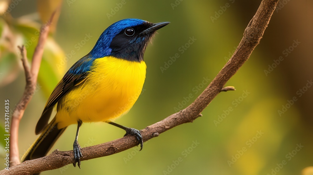 Obraz premium close up of bird is sitting on the bench in the nature, bird in the nature