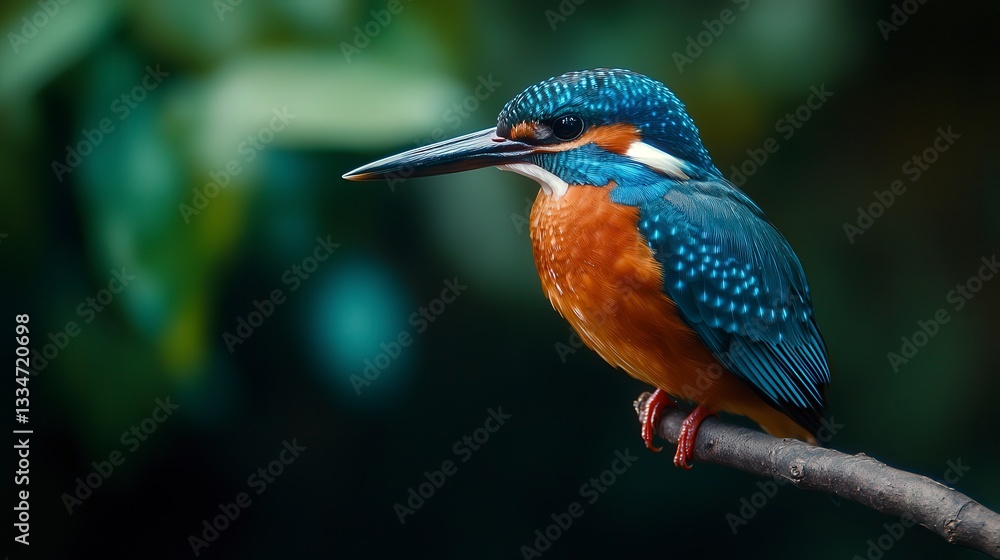 Fototapeta premium close up of bird is sitting on the bench in the nature, bird in the nature
