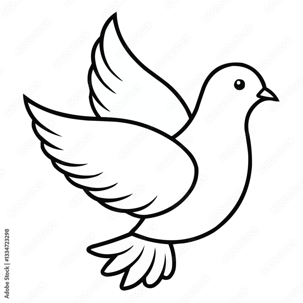 Fototapeta premium Peaceful Dove Coloring Page