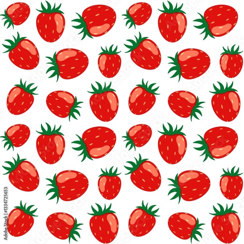 summer seamless pattern with strawberries