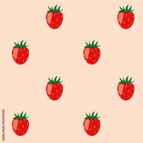 summer seamless pattern with strawberries