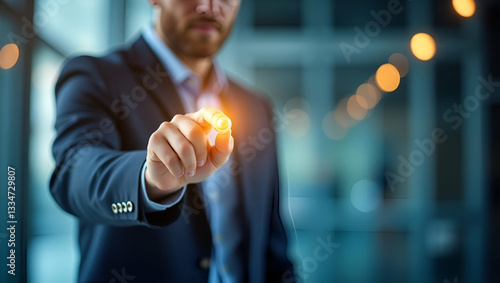 Businessman touches checklist tick ensures task progress tracks project development fosters accountability timely execution improves corporate performance concept as Person updates item status follows