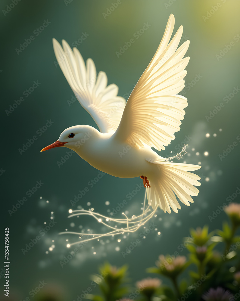 Fototapeta premium white stork in flight