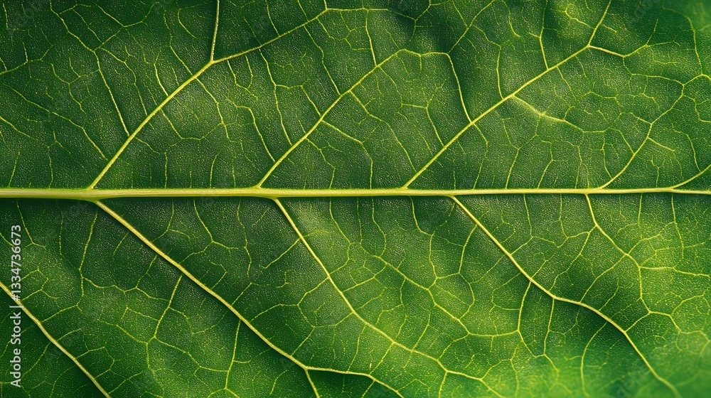 Fototapeta premium Magnificent Green Leaf Macro Photography: Unveiling Nature's Intricate Design