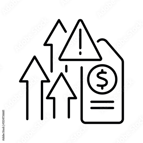 inflation line icon for digital and print projects.