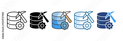 Big Data Icon Set Multiple Style Collection