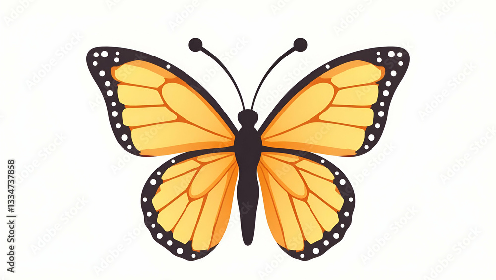 Obraz premium Flat Cartoon butterfly illustration concept as Cartoon butterfly illustration illustrating nature and playful design in graphic art. in Simple flat cute vector illustration of smart business tone