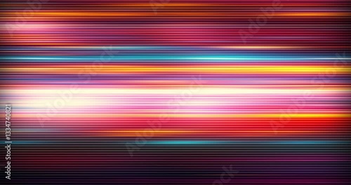 Abstract animation of vibrant multicolored lights and particles leaving visible trails moving in speed. Glowing neon lines seamless looping animation. Data streaming through speed lights fiber optics.