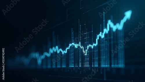 Stock market investment trading graph growth investment finance chart stock market business exchange financial growth graph generative AI concept as Stock market investment trading graph showing growt