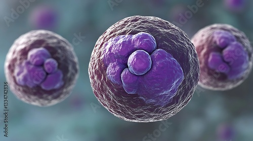 Microscopic view of three Cryptosporidium parvum.