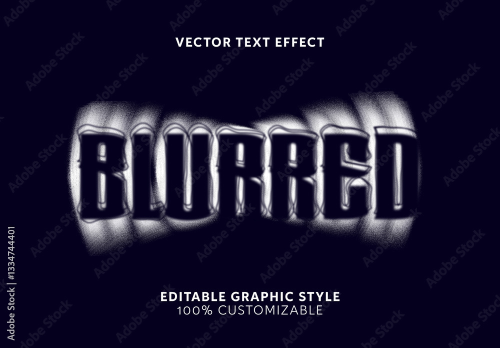 Black And White Blurred Distorted Font Motion Glitch Text Effect Stock ...
