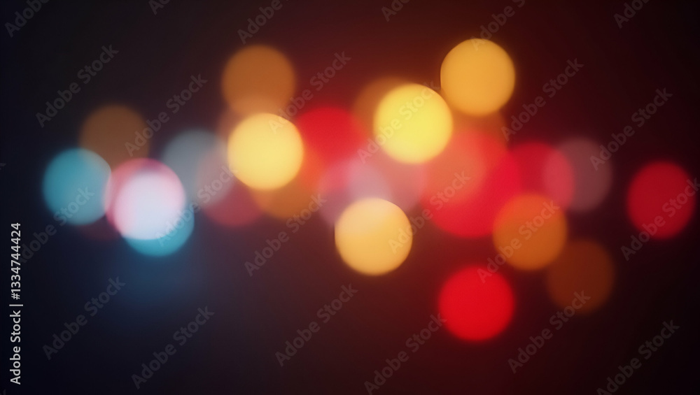 Obraz premium Flat Abstract light bokeh background with blurred colorful lights creating visually appealing and artistic effect. concept as Abstract light bokeh background with blurred colorful lights creating visu