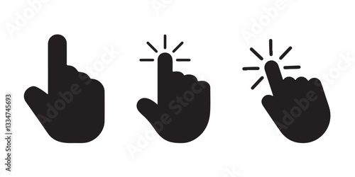 Simple Vector Illustration of Clicking/Touching Icons