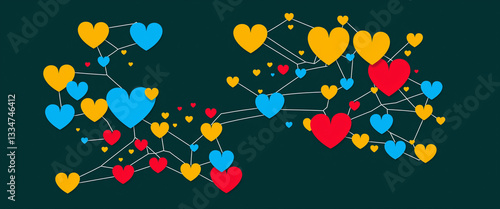 network of colorful interco...