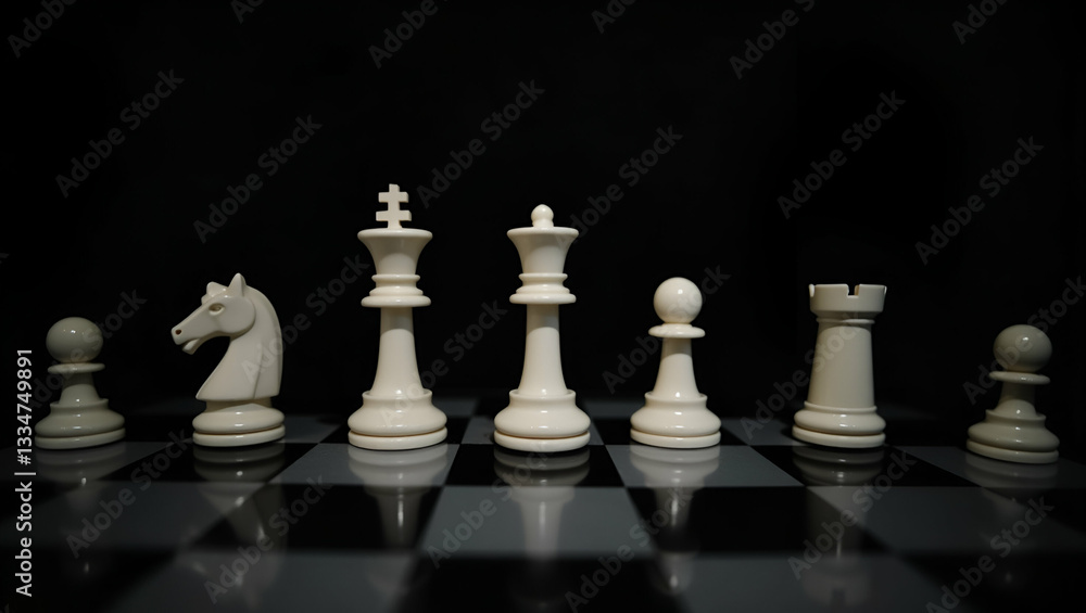 Chessboard with chess pieces on black background leader business concept as Chessboard with chess pieces on black background symbolizing business leadership and strategic decision making in Photo Sto Chessboard with chess pieces on black background leader business concept as Chessboard with chess pieces on black background symbolizing business leadership and strategic decision making in Photo Sto