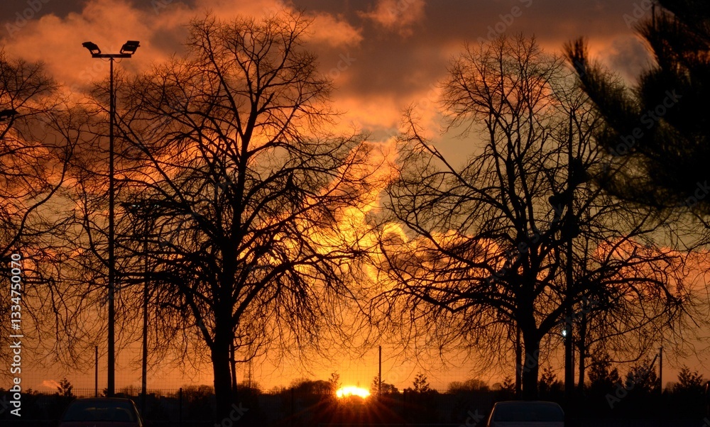 Coucher de soleil à Quimper en Bretagne Cornouaille France