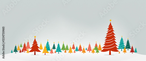 stylized christmas trees of...