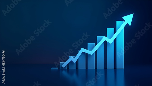Free Download Widescreen abstract financial graph with uptrend line and bar chart of stock market on blue background symbolizing financial growth and market trends. concept as Widescreen abstract financial graph wi - GFXLoad
