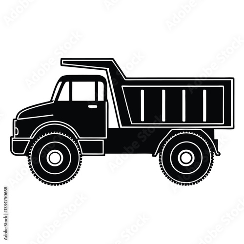 Large Dump Truck Silhouette Quarry and Mining Truck