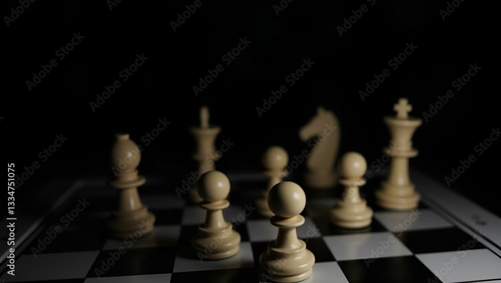 Chessboard with chess pieces on black background leader business concept as Chessboard with chess pieces on black background symbolizing business leadership and strategic decision making in Photo Sto Chessboard with chess pieces on black background leader business concept as Chessboard with chess pieces on black background symbolizing business leadership and strategic decision making in Photo Sto