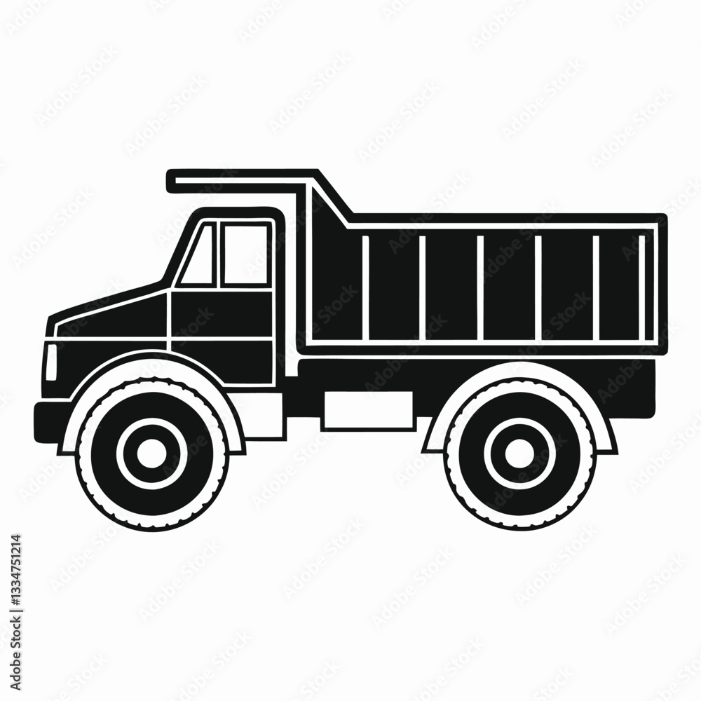 Silhouette of a Dump Truck Earthmoving Equipment Icon Silhouette of a Dump Truck Earthmoving Equipment Icon