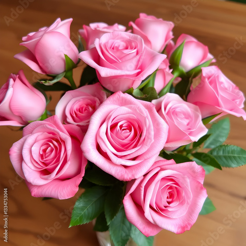 A Romantic Bouquet of Pink Roses