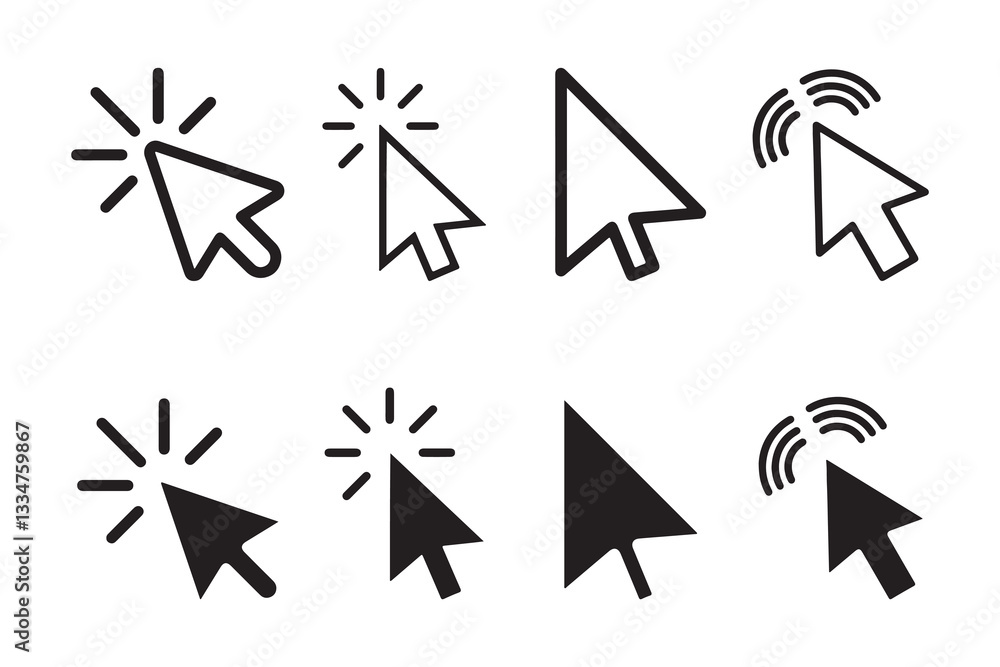 Collection of Various Mouse Cursor Icons Collection of Various Mouse Cursor Icons